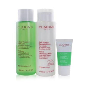 Perfect Cleansing Set (Combination to Oily Skin): Cleansing Milk 200ml+ Toning Lotion 200ml+ Pure Scrub 15ml+ Bag