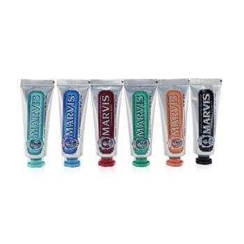 Flavour Collection: (Amarelli Licorice + Classic Strong Mint + Cinnamon Mint + Ginger Mint Toothpaste + Aquatic Mint Toothpaste + Anise Mint Toothpaste) Travel-Sized Toothpastes