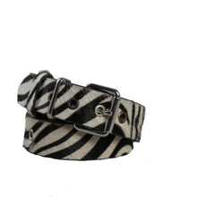 Load image into Gallery viewer, Animal zebra leather belt ACCESSORIES Hope 
