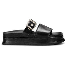 Load image into Gallery viewer, Babe leather strass buckle platform slides WOMEN SHOES Hope 36 
