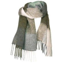 Load image into Gallery viewer, Barracuda fringed alpaca wool mix checked knitted scarf ACCESSORIES Holzweiler 
