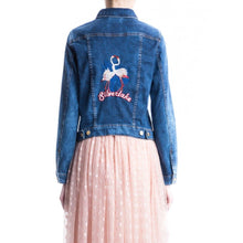Load image into Gallery viewer, Basimah back embroidered denim jacket Women Clothing Baum und Pferdgarten 
