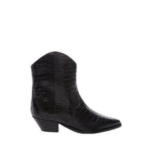 Load image into Gallery viewer, Black croc effect leather cowboy boots WOMEN SHOES SCHUTZ 35 
