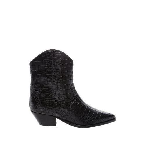 Black croc effect leather cowboy boots WOMEN SHOES SCHUTZ 35 