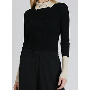 Black rayon zip up sweater Women Clothing Hope 