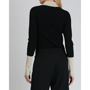 Black rayon zip up sweater Women Clothing Hope 