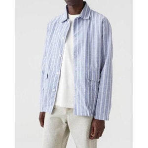 Blue Stripe Cotton Light overshirt Men Clothing Hope 48 