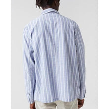 將圖片載入圖庫檢視器 Blue Stripe Cotton Light overshirt Men Clothing Hope 
