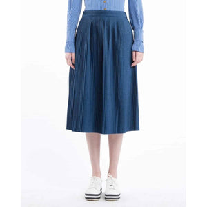 Bodhi cotton denim pleat midi skirt Women Clothing Designers Remix 34 