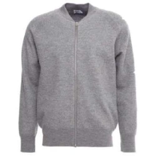 Boiled Wool grey melange zip Jacket Men Clothing Filippa K 48 