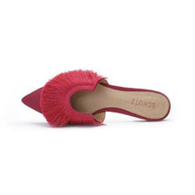 Load image into Gallery viewer, Brenle fringe embellished suede mules WOMEN SHOES SCHUTZ 
