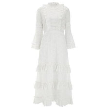 Load image into Gallery viewer, Broderie anglaise cotton ruffled midi dress Women Clothing ByTiMo 
