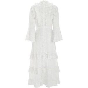 Broderie anglaise cotton ruffled midi dress Women Clothing ByTiMo 