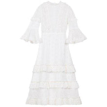 Load image into Gallery viewer, Broderie anglaise cotton ruffled midi dress Women Clothing ByTiMo XS 

