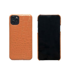 將圖片載入圖庫檢視器 Burnt Sienna croc effect leather iPhone case ACCESSORIES DTSTYLE 
