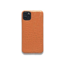 Load image into Gallery viewer, Burnt Sienna croc effect leather iPhone case ACCESSORIES DTSTYLE 
