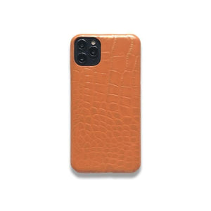Burnt Sienna croc effect leather iPhone case ACCESSORIES DTSTYLE 