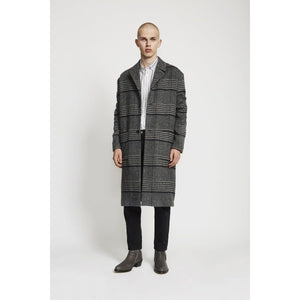 Cassius checked wool long coat Men Clothing Won Hundred 