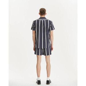Cave navy stripe short sleeves shirt Men Clothing Libertine-Libertine 