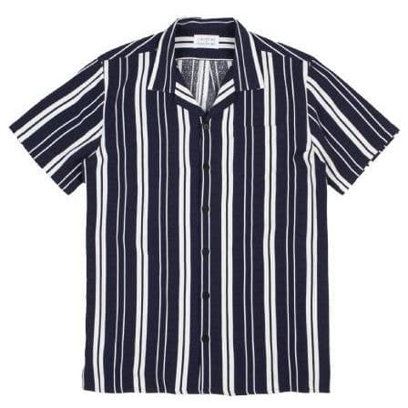 Cave navy stripe short sleeves shirt Men Clothing Libertine-Libertine S 