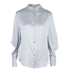 Load image into Gallery viewer, Chase back collar striped shirt Women Clothing Designers Remix 
