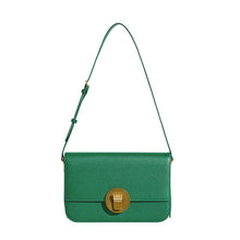 將圖片載入圖庫檢視器 Classic Medium croc-effect leather shoulder bag Women bag PECO Green 
