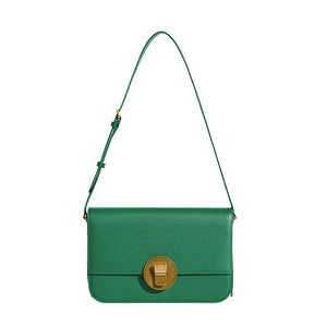 Classic Medium croc-effect leather shoulder bag Women bag PECO Green 