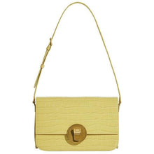 Load image into Gallery viewer, Classic Medium croc-effect leather shoulder bag Women bag PECO Mustard 
