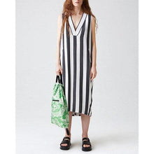 Load image into Gallery viewer, Core striped v-neck maxi dress Women Clothing Hope 
