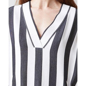 Core striped v-neck maxi dress Women Clothing Hope 