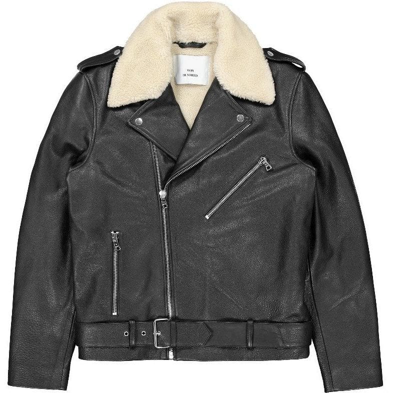 Craig shearling collar leather biker jacket Men Clothing Won Hundred 48 