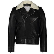 Load image into Gallery viewer, Craig shearling collar leather biker jacket Men Clothing Won Hundred 
