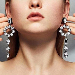 Crystal asymmetrical charm silver drop earrings Women Jewellery Joomi Lim 