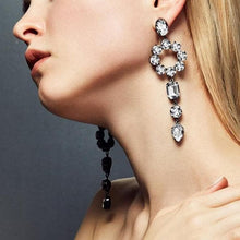 Load image into Gallery viewer, Crystal asymmetrical charm silver drop earrings Women Jewellery Joomi Lim 
