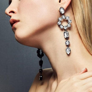 Crystal asymmetrical charm silver drop earrings Women Jewellery Joomi Lim 