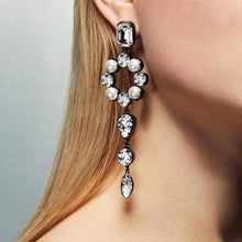 Load image into Gallery viewer, Crystal asymmetrical charm silver drop earrings Women Jewellery Joomi Lim 
