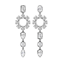 Load image into Gallery viewer, Crystal asymmetrical charm silver drop earrings Women Jewellery Joomi Lim Crystal w/ Ear Clips 
