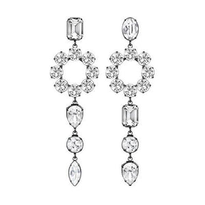 Crystal asymmetrical charm silver drop earrings Women Jewellery Joomi Lim Crystal w/ Ear Clips 