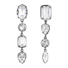 Load image into Gallery viewer, Crystal asymmetrical drop earrings Women Jewellery Joomi Lim Crystal w/Ear Clips 
