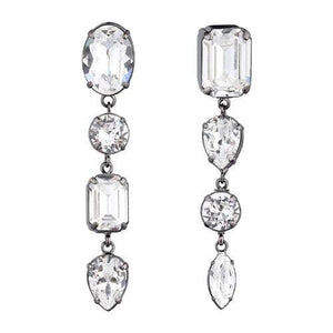 Crystal asymmetrical drop earrings Women Jewellery Joomi Lim Crystal w/Ear Clips 