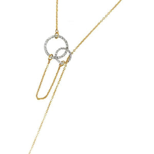 Crystal double-hoop & chain lariat necklace Women Jewellery Joomi Lim 