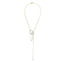 將圖片載入圖庫檢視器 Crystal double-hoop &amp; chain lariat necklace Women Jewellery Joomi Lim 
