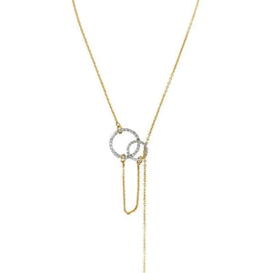 Crystal double-hoop & chain lariat necklace Women Jewellery Joomi Lim Gold 