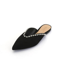 Load image into Gallery viewer, Crystal-embellished suede mules WOMEN SHOES SCHUTZ 35 Black 
