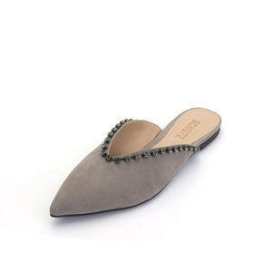 Crystal-embellished suede mules WOMEN SHOES SCHUTZ 35 Grey 