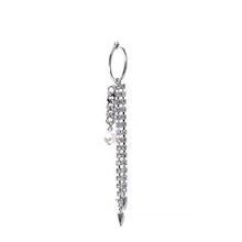Load image into Gallery viewer, Crystal fringe and pearl asymmetric hoop earrings Women Jewellery Joomi Lim 
