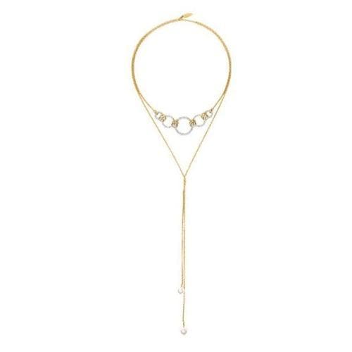 Crystal hoop wrap-around with pearl chain necklace Women Jewellery Joomi Lim Gold 