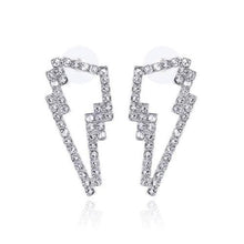 Load image into Gallery viewer, Crystal lightning bolt earrings Women Jewellery Joomi Lim Silver 

