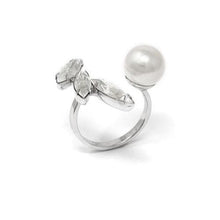 Load image into Gallery viewer, Crystals and pearls open ring Women Jewellery Joomi Lim Silver 
