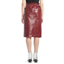 Load image into Gallery viewer, Devon shiny coated drawstring midi skirt Women Clothing Designers Remix 
